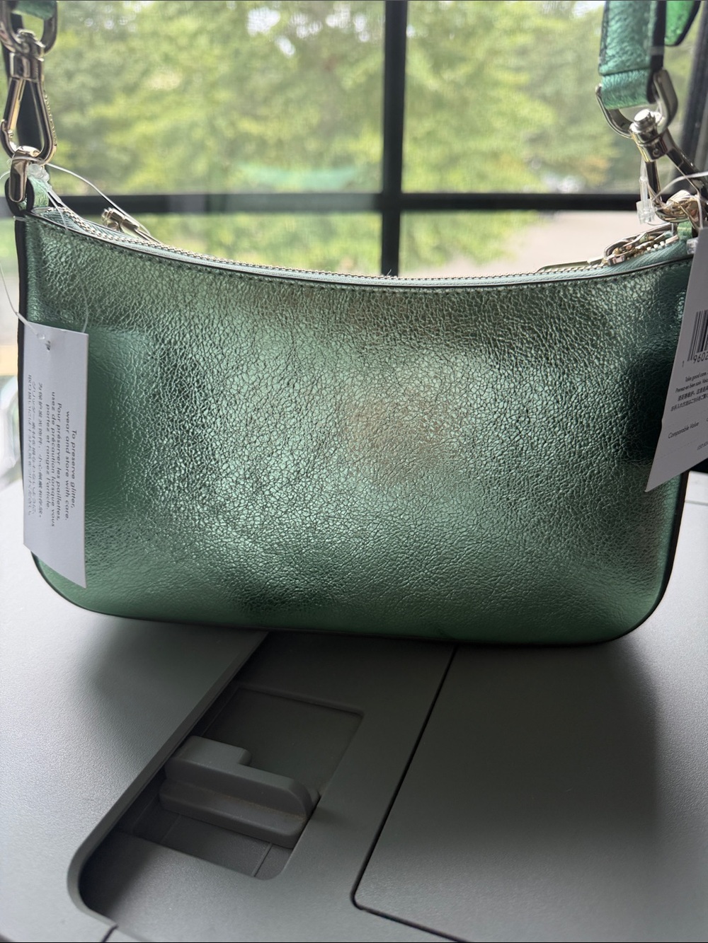 Kate Spade Sea Water Crossbody Duo Metallic Emerald Green and Glitter bags - Picture 2 of 5